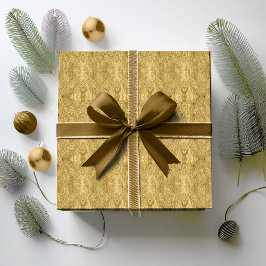 Papel De Presente Dourado padrão de Natal nº 33 ID1009