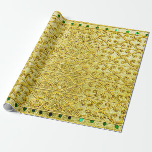 Papel De Presente Dourado padrão sem costura de metal 