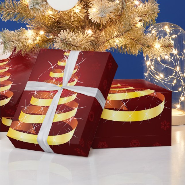 Papel De Presente Dourado papel de enrolamento da árvore de Natal (Criador carregado)