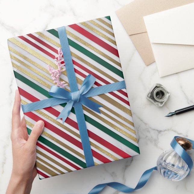 Papel De Presente Dourado papel de enrolamento de feriados vermelhos (Presentear)