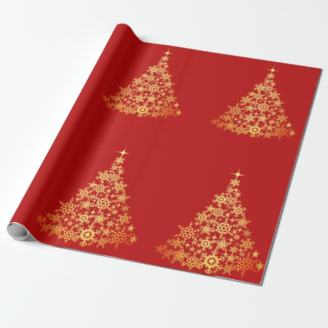 Papel De Presente Dourado papel de enrolamento vermelho escuro da ár (Desenrolado)