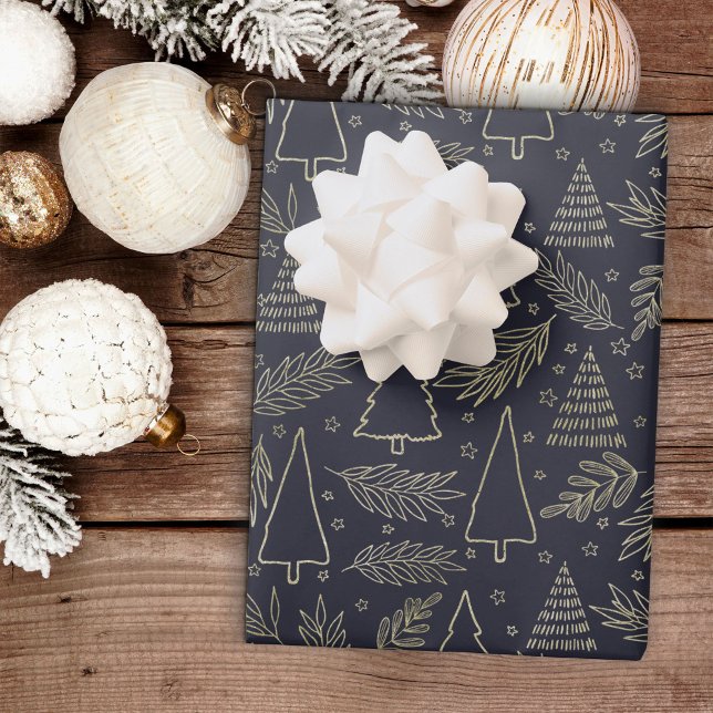 Papel De Presente Dourado papel de moldagem de férias de Natal (Criador carregado)