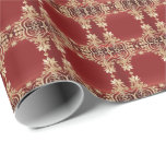Papel De Presente Dourado papel de moldagem flexível vermelho modern<br><div class="desc">Belo e Dourado papel de embrulho vermelho</div>