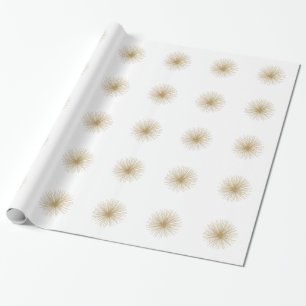 Papel De Presente Dourado Sputnik Starburst
