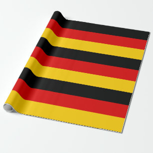Papel De Presente Dourado vermelho preto alemão 3,3" Stripes para ca