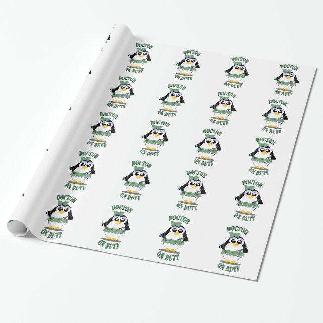 Papel De Presente Doutor no pinguim do dever (fêmea) (Desenrolado)