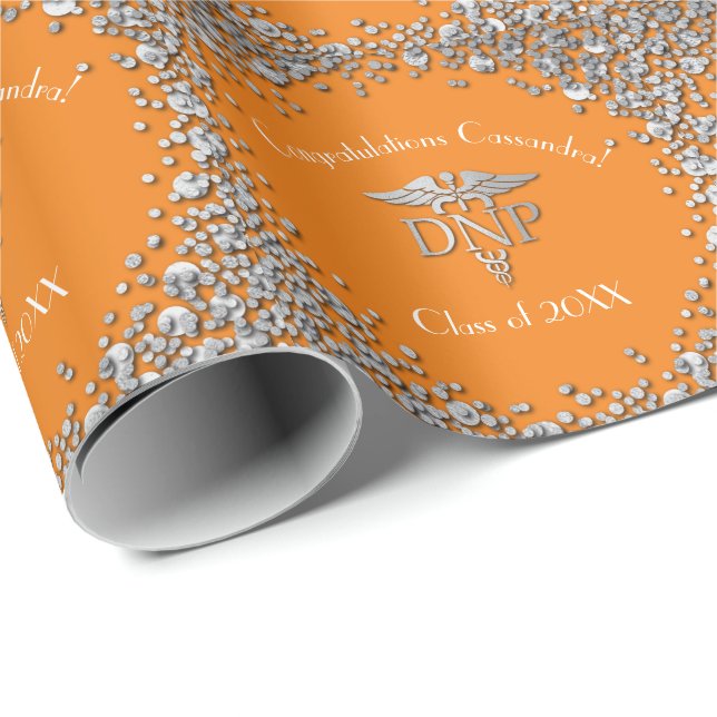 Papel De Presente Doutor Prática de Enfermagem Graduação Laranja Pra (Ponta do rolo)