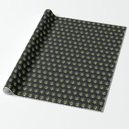 Papel De Presente Doutorado em padrão negro de ouro boné Phd