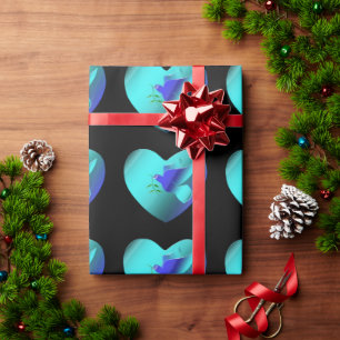 Papel De Presente Dove Azul do Coração do Céu
