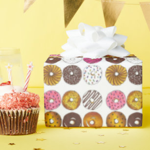 Papel De Presente Doze Rosquinhas Doughnut Breakfast - Comida Foodie