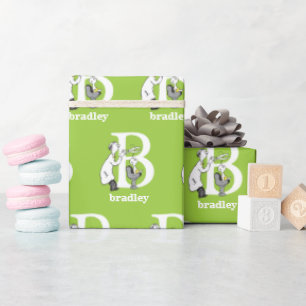 Papel De Presente Dr. Seuss ABC: Carta B - Branco   Adicione seu nom