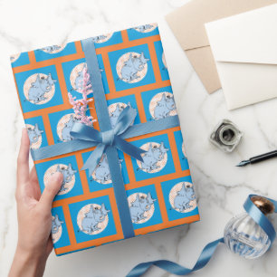 Papel De Presente Dr. Seuss Horton Ouve Um Quem Pontos Polka Laranja
