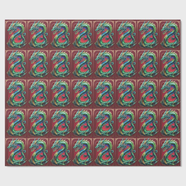 Papel De Presente Dragão (Aberto)