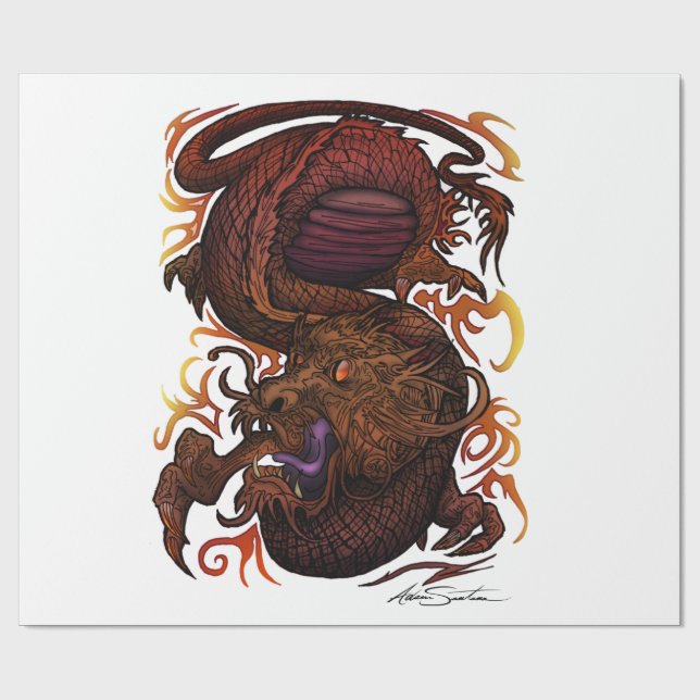 Papel De Presente Dragão (design da assinatura) (Aberto)