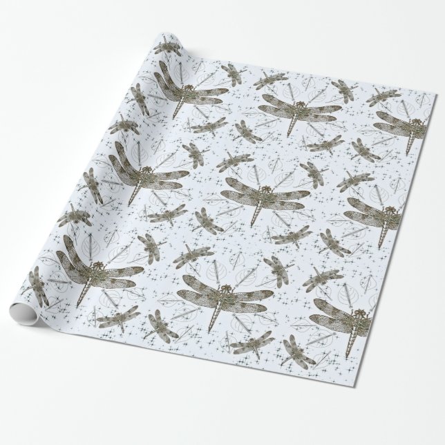 Papel De Presente Dragão-mosca-ornamental (Desenrolado)