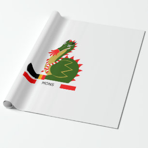 Papel De Presente Dragão Verde da cidade de Mons, Bélgica