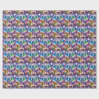 Papel De Presente Dragões Arco-Íris Adoráveis