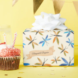 Papel De Presente Dragões Retro Elegantes Dragões Desenhados À Mão