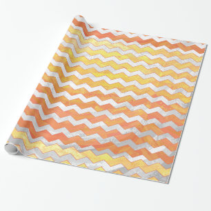 Papel De Presente Dragon Eye Orange Chevron Patterno