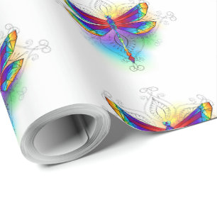 Papel De Presente Dragonfly Poligonal