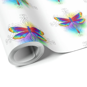 Papel De Presente Dragonfly Poligonal