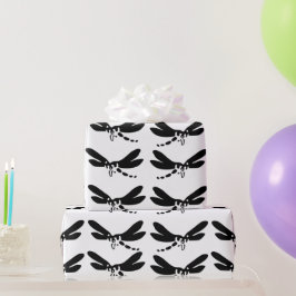 Papel De Presente Dragonfly silhouette Nature Inseto Art