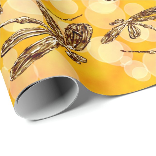 Papel De Presente Dragonfly Sunshine (Ponta do rolo)