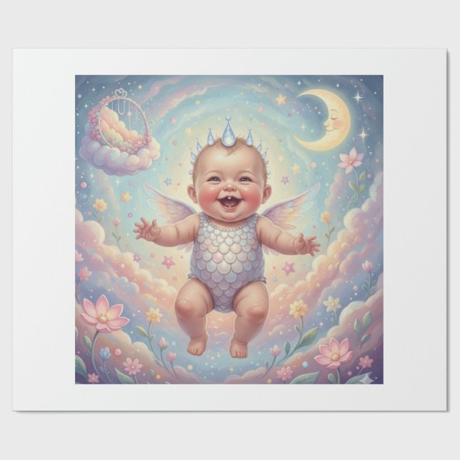 Papel De Presente Dream Flight: Baby in the Sky (Aberto)