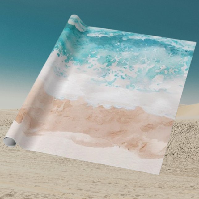 Papel De Presente Dreamy Beach Waves (Dive into a Beachy Birthday Celebration!)