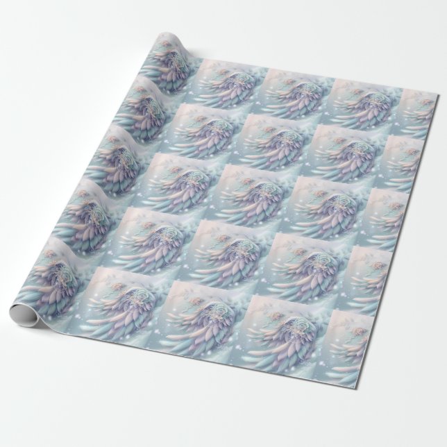 Papel De Presente Dreamy Christmas Angel Wings Wraping Paper (Desenrolado)