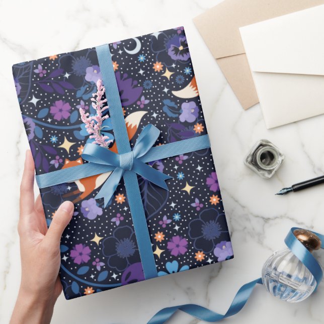 Papel De Presente Dreamy Folk Foxes (Presentear)