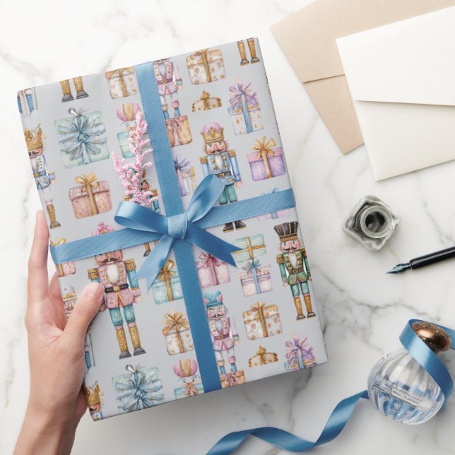 Papel De Presente Dreamy Pastel Nutcracker Christmas Wrapping Paper (Presentear)