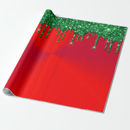 Papel De Presente Drives de brilho verde de metal vermelho moderno