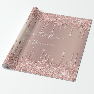 Papel De Presente Drives Sparkle Luminter de Blush Dourado rosa - Se