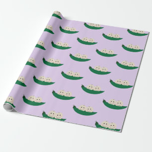 Papel De Presente Duas ervilhas em um vagem juntam o bebê