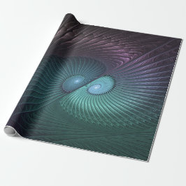 Papel De Presente Duas Espirais Coloridas Arte Fractal Abstrata Mode