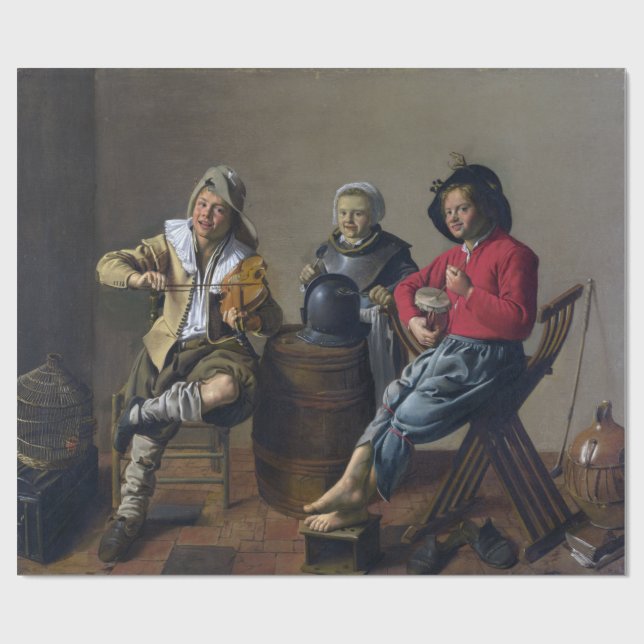 Papel De Presente Duas Meninas e uma Música de Fazer Rapariga (Músic (Aberto)