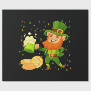 Papel De Presente Duende Bebendo Cerveja Dia de São Patrício