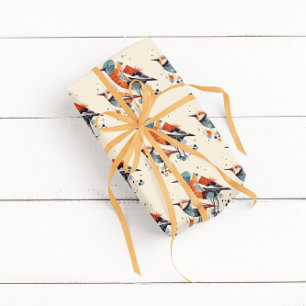 Papel De Presente Dueto Aviário Scandi