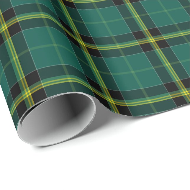 Papel De Presente Duffy Clan Tartan - Padrão de Xadrez irlandês (Ponta do rolo)