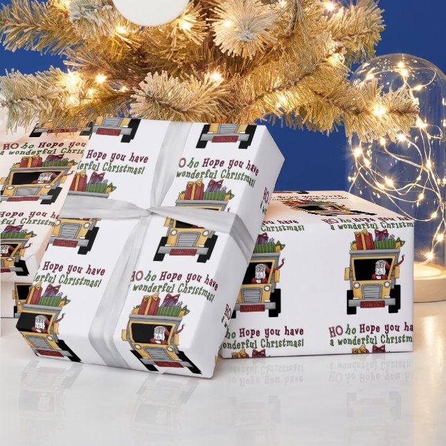 Papel De Presente Dump Truck Papais noeis Encapsulamento de férias (Feriados)