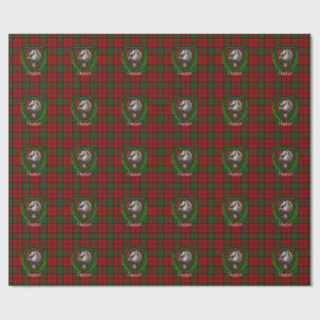 Papel De Presente Dunbar Scottish Clan Tartan & Crest (Aberto)