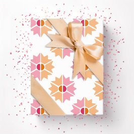 Papel De Presente Duo Starburst in Pink and Orange