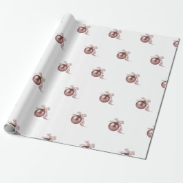 PAPEL DE PRESENTE DUSTY ROSE HOLIDAY ORNAMENT WRAPPING PAPER