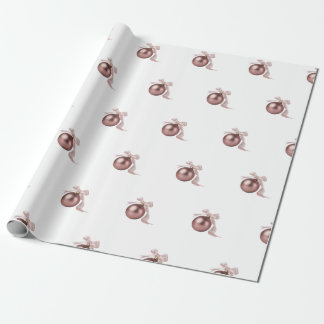 PAPEL DE PRESENTE DUSTY ROSE HOLIDAY ORNAMENT WRAPPING PAPER