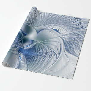 Papel De Presente Dynamics Fantasy Abstrato Blue Tones Arte Fractal