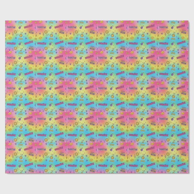 Papel De Presente Dynamite Pop Art Rainbow Pattern (Aberto)
