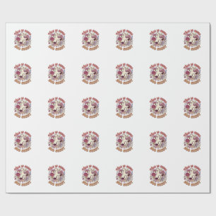 Papel De Presente É Alguma Folha de Boo Fantasma Flores Retro_1