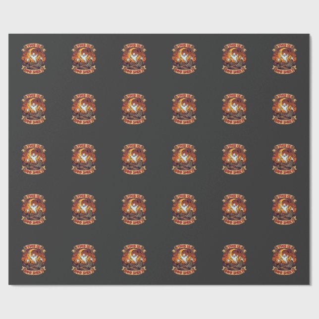 Papel De Presente É Folha Boo Fantasma de Halloween Cemitério Abóbor (Aberto)