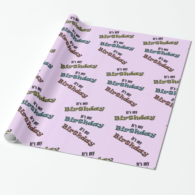 Papel De Presente É o meu aniversário (Desenrolado)